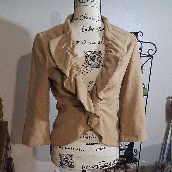 Anthropologie Tabitha Tan Ruffle Jacket Size 6 - Picture 1 of 12